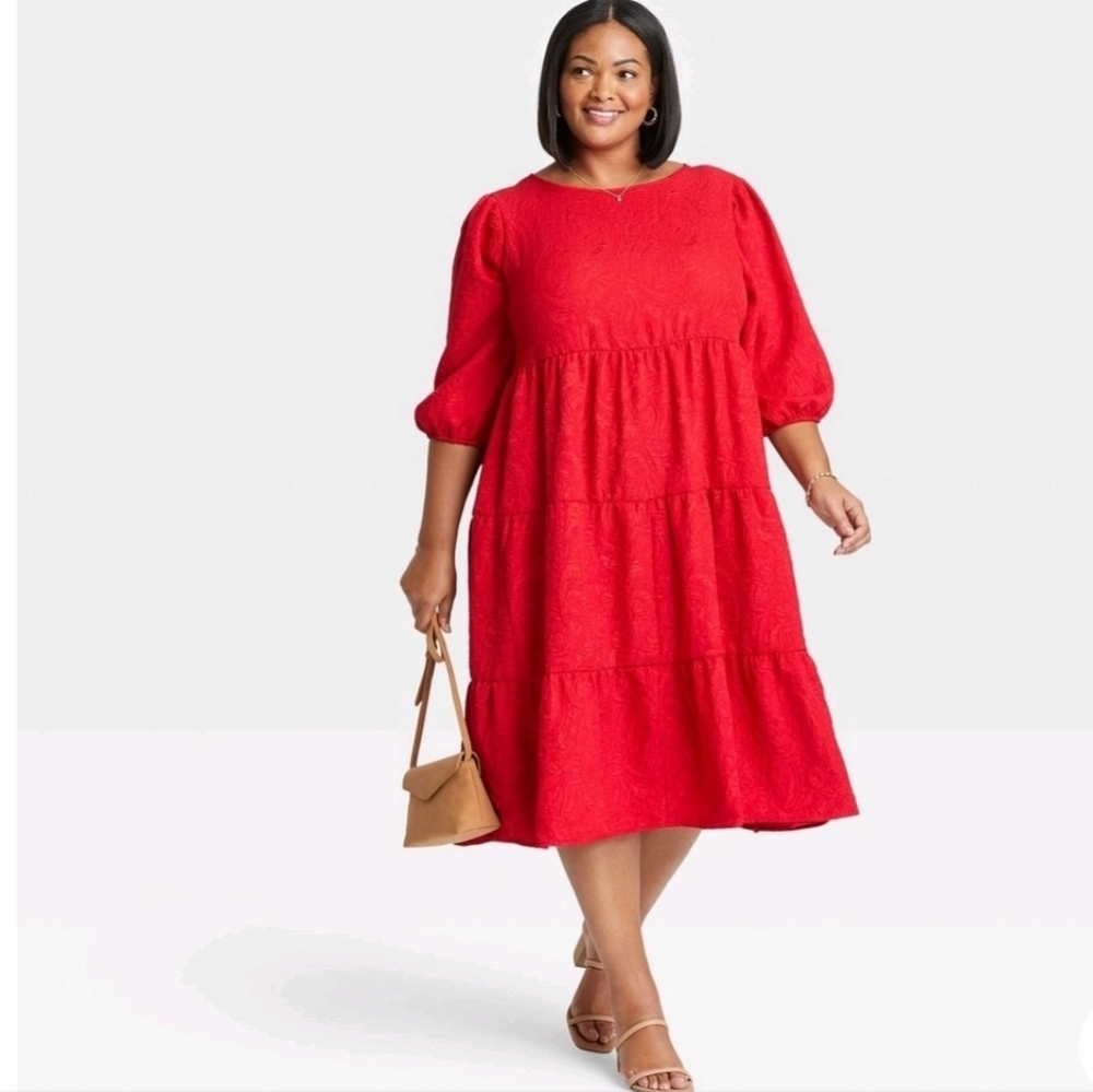 Ava & Viv Red Midi Dress